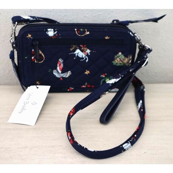 Vera Bradley 28455-15378 Snow Globe Motifs Navy RFID All In One Crossbody - Picture 2 of 16